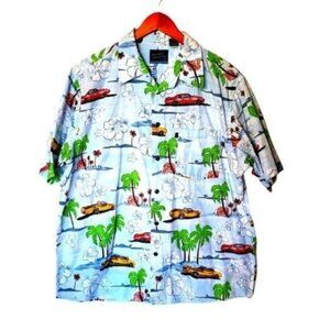 Pineapple Connection Hawaiian‎ Tropical Blue Floral
